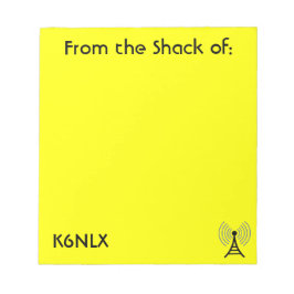 Bloc De Notas Bright Yellow Amateur Radio Call Rótulo Notepad