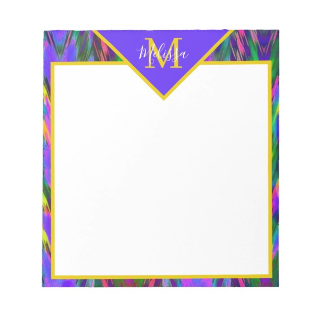 Bloc De Notas Brillante chevron tribal personalizado (Frente)