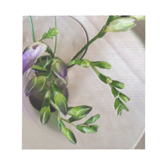 Bloc De Notas brotes morados de freesia (Frente)