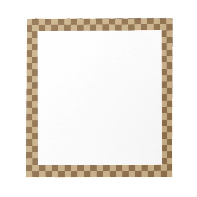 Bloc De Notas Brown Classic Checkerboard by Shirley Taylor (Frente)