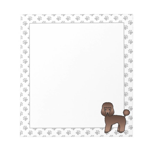 Bloc De Notas Brown Toy Poodle Cute Cartoon Dog (Frente)