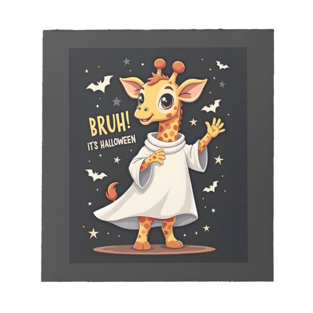 Bloc De Notas Bruh Es Halloween Divertido Giraffe Fantasma Dabbi (Frente)