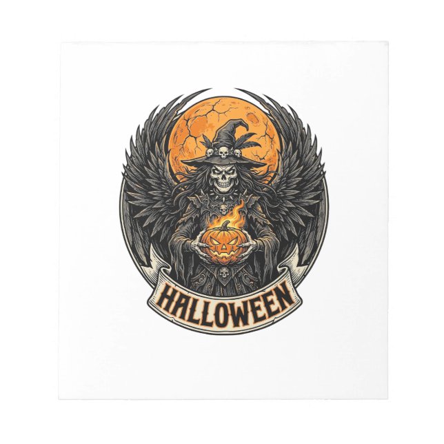 Bloc De Notas Bruja Vintage de Halloween Gótico (Frente)