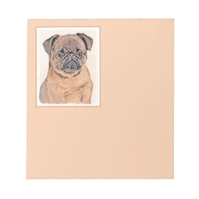 Bloc De Notas Bruselas Griffon Smooth Painting Original Dog Art (Frente)