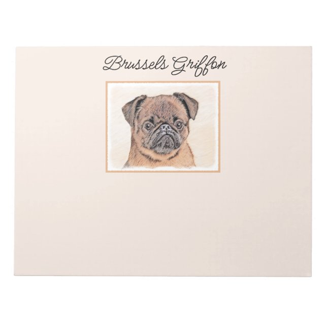 Bloc De Notas Bruselas Griffon Smooth Painting Original Dog Art (Frente)