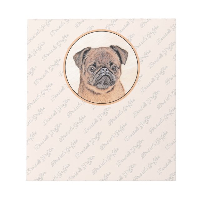 Bloc De Notas Bruselas Griffon Smooth Painting Original Dog Art (Frente)