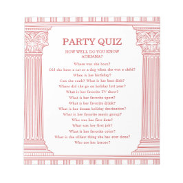 Bloc De Notas Budget Greek Party Quiz