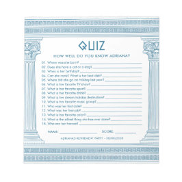 Bloc De Notas Budget Retirement party quiz