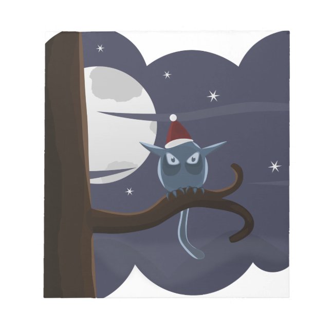 Bloc De Notas búho navidad temible (Frente)