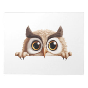 Bloc De Notas Búho Peeking Cute Adorable Gracioso Personalizado 