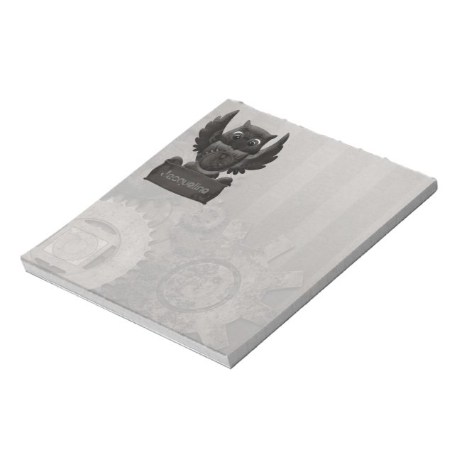 Bloc De Notas Búho Steampunk Notepad (Lado Izquierdo)