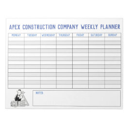 Bloc De Notas Builder Weekly Planner con Título para Personaliza