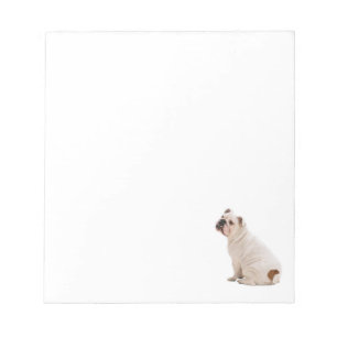 Bloc De Notas Bulldog blanco de perro lindo