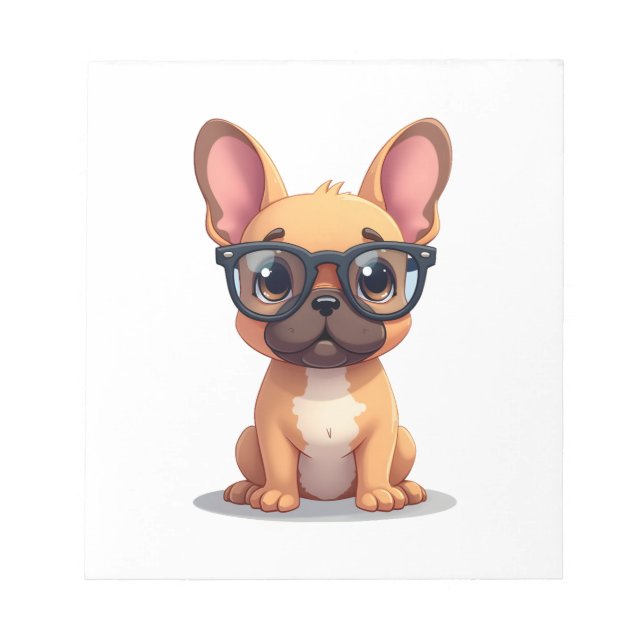 Bloc De Notas Bulldog Francés con Gafas Copia (Frente)
