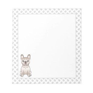 Bloc De Notas Bulldog Francés Cute Cream / Perro Frenchie y pata