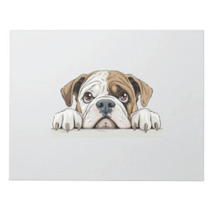 Bloc De Notas Bulldog inglés Peeking Cute Adorable Gracioso Anim