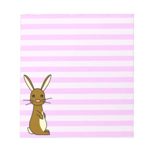 Bloc De Notas Bunbun - rayas lindas del rosa del conejo