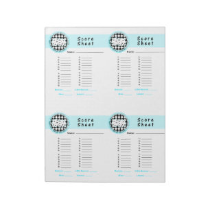 Bloc De Notas Bunco Chicks Roll con tarjeta de puntuación azul -