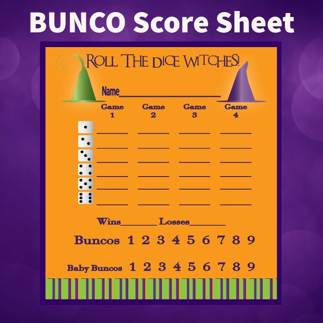 Bloc De Notas Bunco Score Pad Octubre Tema Bruja Halloween (Subido por el creador)