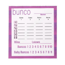 Bunco Score Sheets Purple Pink Moderno