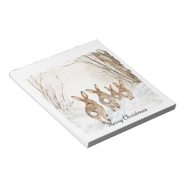Bloc De Notas Bunny Rabbits Woods Christmas (Lado Derecho)