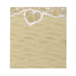 Bloc De Notas Burbujas de agua en forma de corazón en la playa