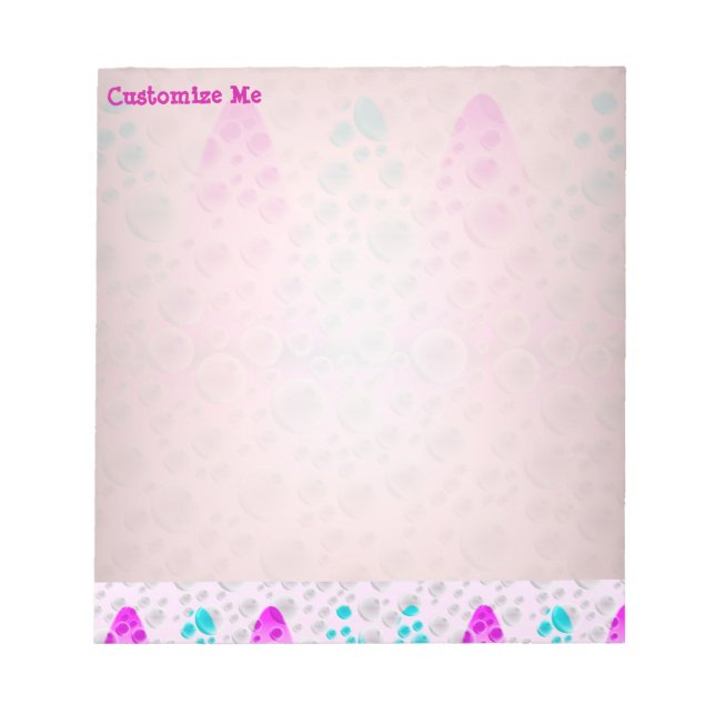 Bloc De Notas Burbujas en ascenso (rosa y azul) (Frente)