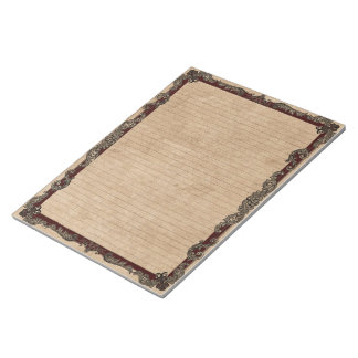 Bloc De Notas Burgundy Color Antique Fancy Frame with Lines Pad