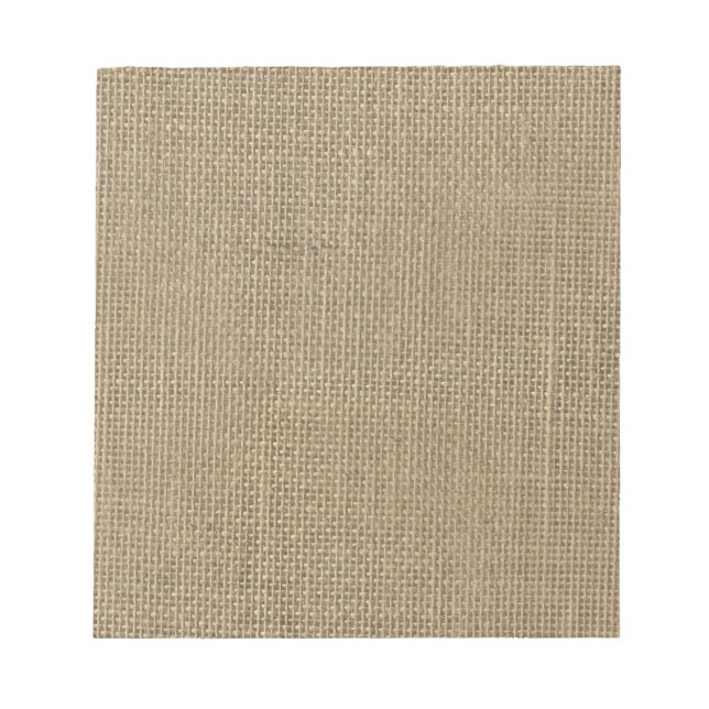 Bloc De Notas Burlap en el beige natural (Frente)