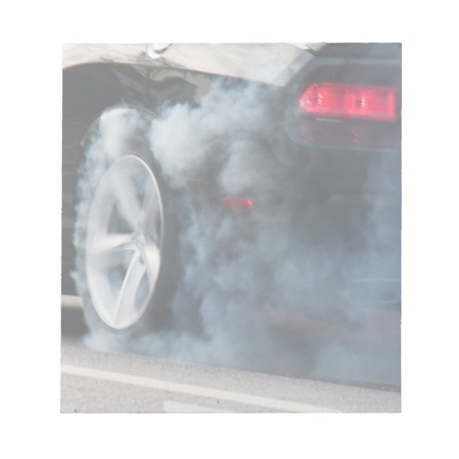 Bloc De Notas Burnout de coche negro (Frente)
