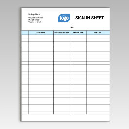 Bloc De Notas Business Client Sign In Sheet Template Notepad