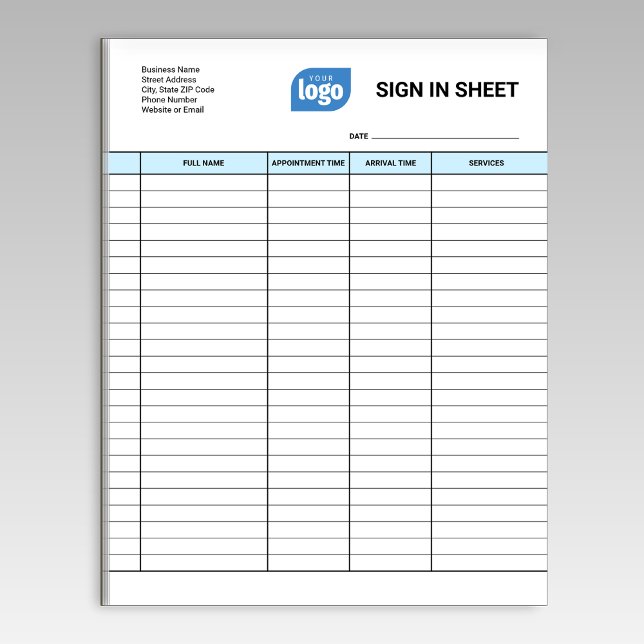 Bloc De Notas Business Client Sign In Sheet Template Notepad (Subido por el creador)