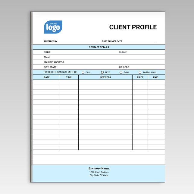 Bloc De Notas Business Customer Client Profile Sheet Notepad (Subido por el creador)