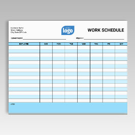 Bloc De Notas Business Logo Work Employee Schedule Notepad