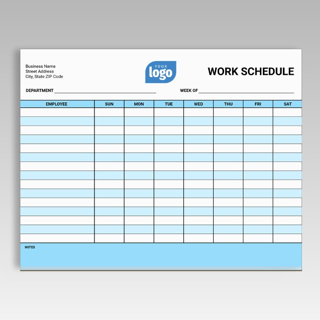 Bloc De Notas Business Logo Work Employee Schedule Notepad (Subido por el creador)