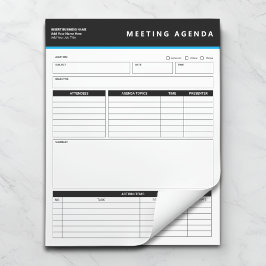 Bloc De Notas Business Name Simple Meeting Agenda Notepad