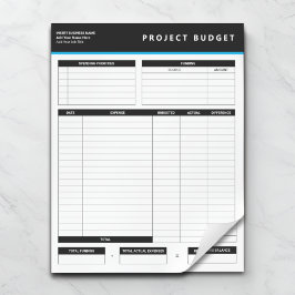 Bloc De Notas Business Project Budget Template Sheets Notepad