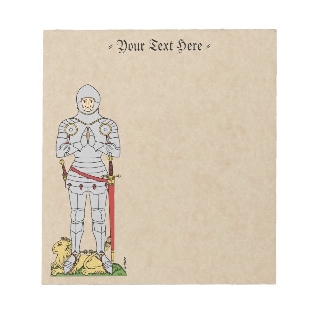 Bloc De Notas Caballero Medieval Inglés circa 1430 (Frente)