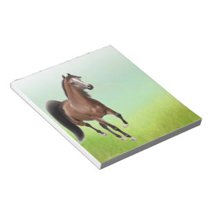 Bloc De Notas Caballo árabe marrón de Trotting Bay
