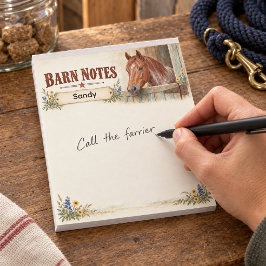 Bloc De Notas Caballo Cuarto de Milla Red Roan Personalizado