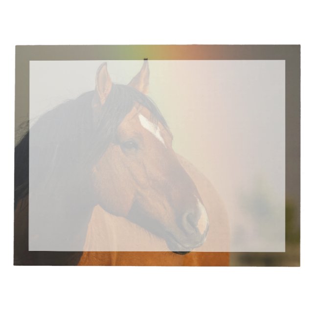 Bloc De Notas Caballo salvaje, luz dorada y arcoíris (Frente)