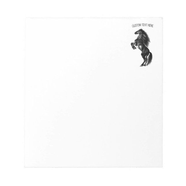 Bloc De Notas Caballo salvaje negro vertical - Dibujo - Añadir e (Frente)