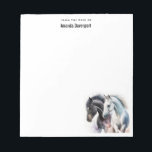 Bloc De Notas Caballos blancos y negros en acuarela<br><div class="desc">Un cuaderno con un par de caballos blancos y negros que cuelgan juntos. Ilustrado con acuarelas.</div>