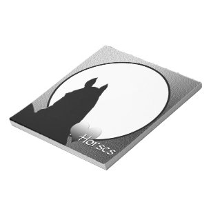 Bloc De Notas Caballos cardíacos I corazón plateado (metálico pl