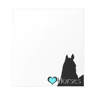 Bloc De Notas Caballos de Corazón I Aqua Heart (fondo blanco)