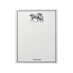Bloc De Notas Caballos Vintage Madre Fotografía De Bebé