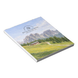 Bloc De Notas Cabaña Alpina Dolomitas Paisaje Natural Acuarela