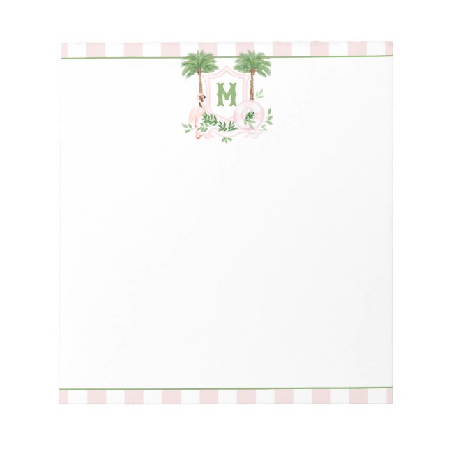 Bloc De Notas Cabana Stripes Palm Beach Monogram Crest (Frente)