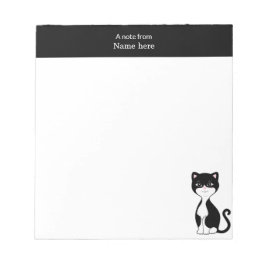 Bloc De Notas Cabecera gata y rosada de Tuxedo simple