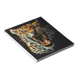 Bloc De Notas Cabeza de ataque ruidosa de leopardo